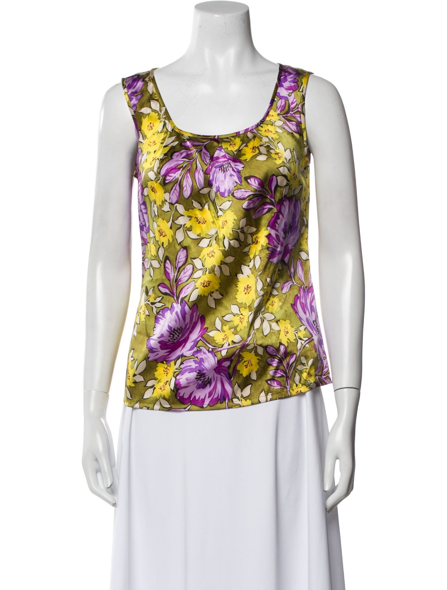 St. John Silk Floral Print Top