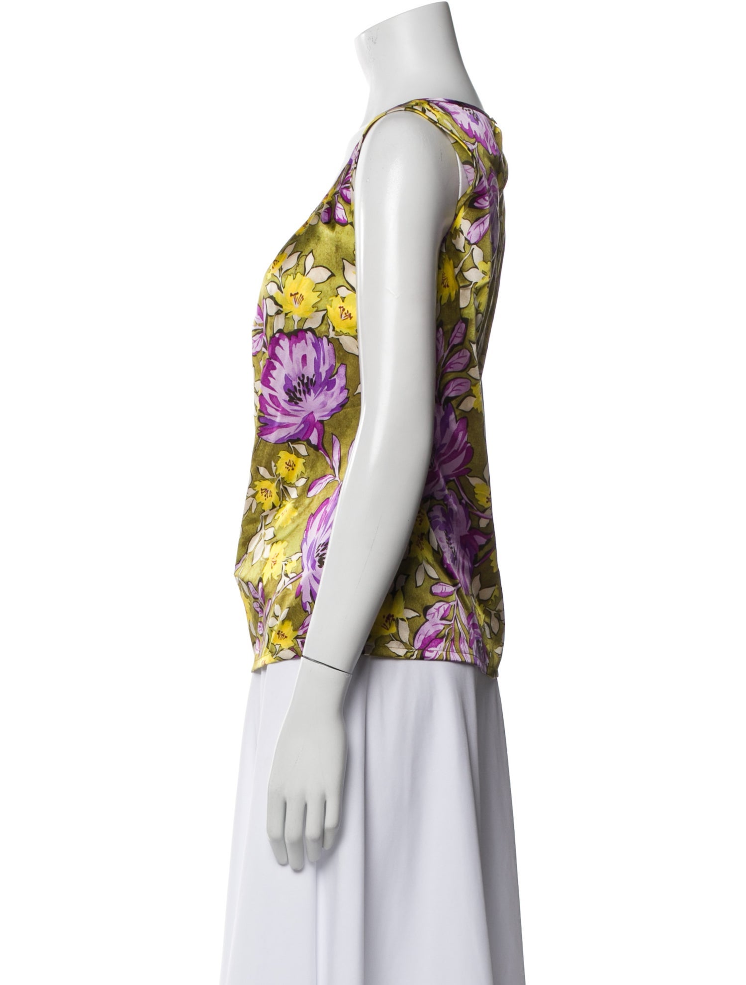 St. John Silk Floral Print Top