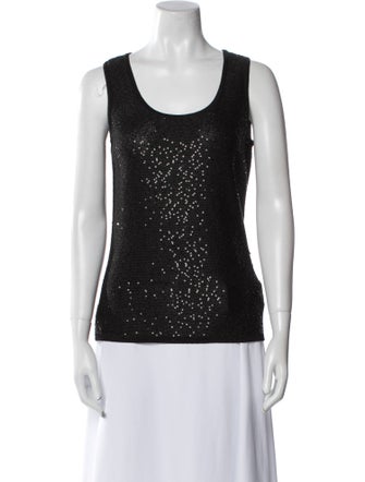 St. John Scoop Neck Sleeveless Top