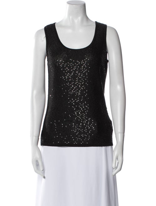 St. John Scoop Neck Sleeveless Top