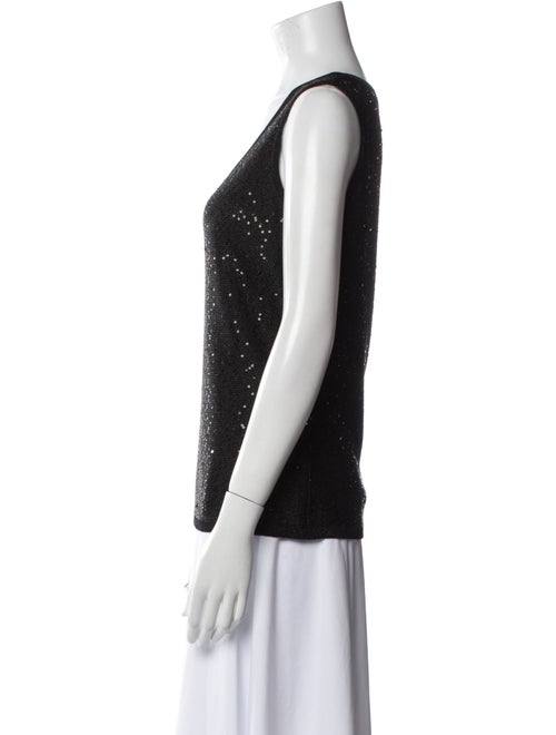 St. John Scoop Neck Sleeveless Top