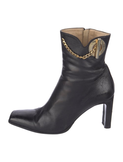 St. John Leather Chain-Link Accents Boots