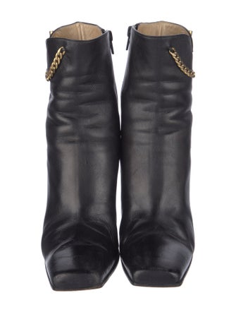 St. John Leather Chain-Link Accents Boots