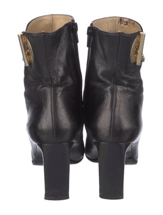 St. John Leather Chain-Link Accents Boots