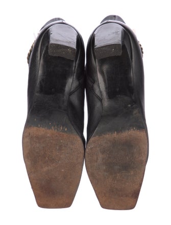 St. John Leather Chain-Link Accents Boots