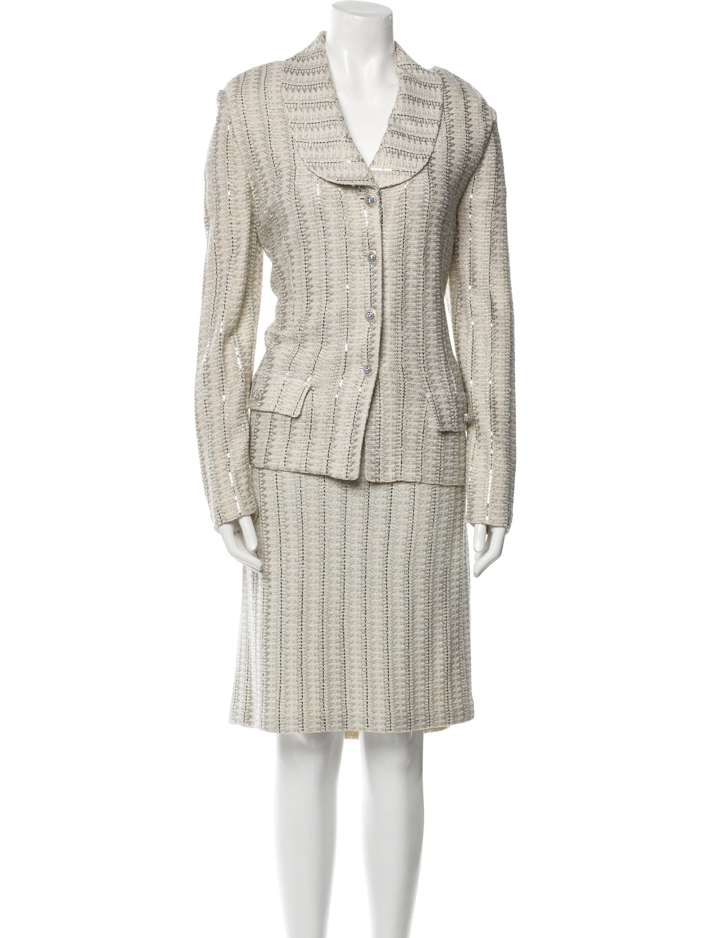 St. John Striped Skirt Set