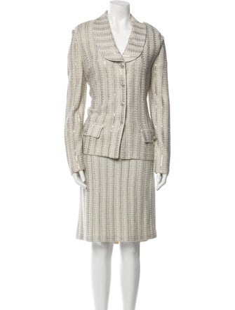 St. John Striped Skirt Set