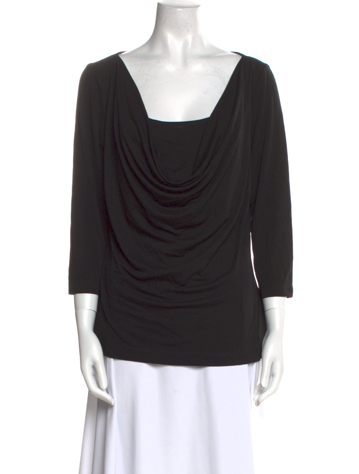 St. John Cowl Neck Long Sleeve Blouse