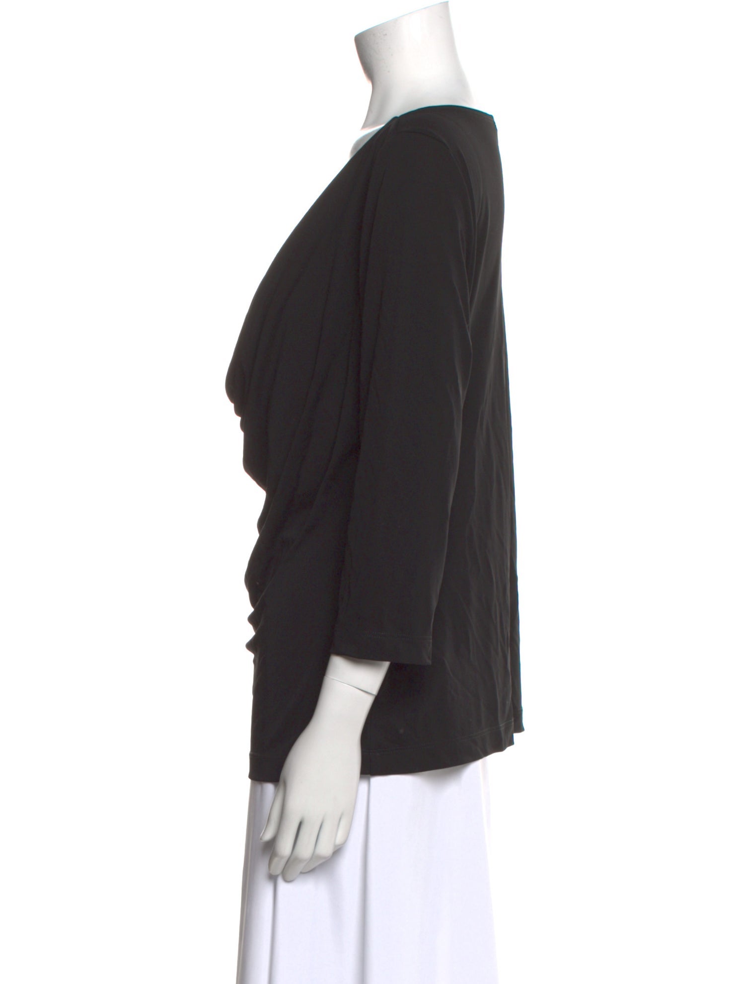 St. John Cowl Neck Long Sleeve Blouse