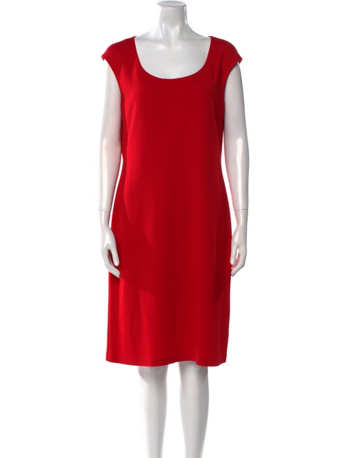 St. John Scoop Neck Knee-Length Dress