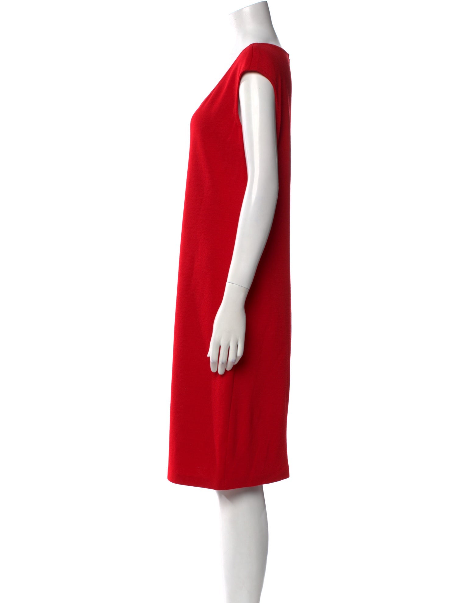 St. John Scoop Neck Knee-Length Dress