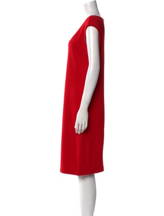 St. John Scoop Neck Knee-Length Dress