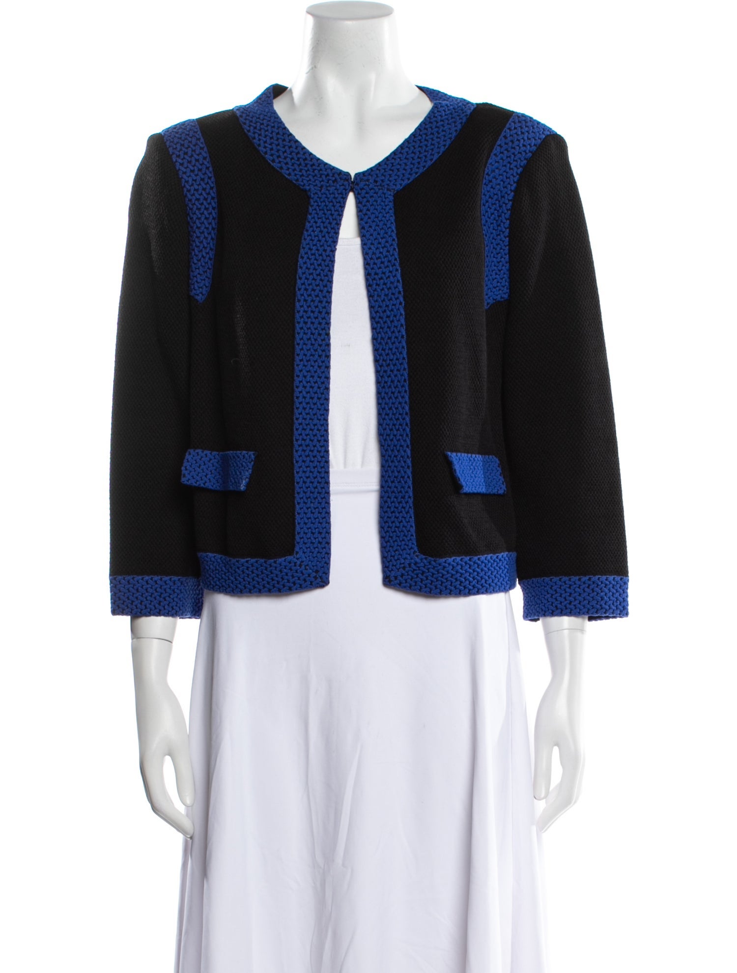 St. John Wool Colorblock Pattern Evening Jacket