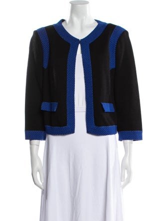 St. John Wool Colorblock Pattern Evening Jacket