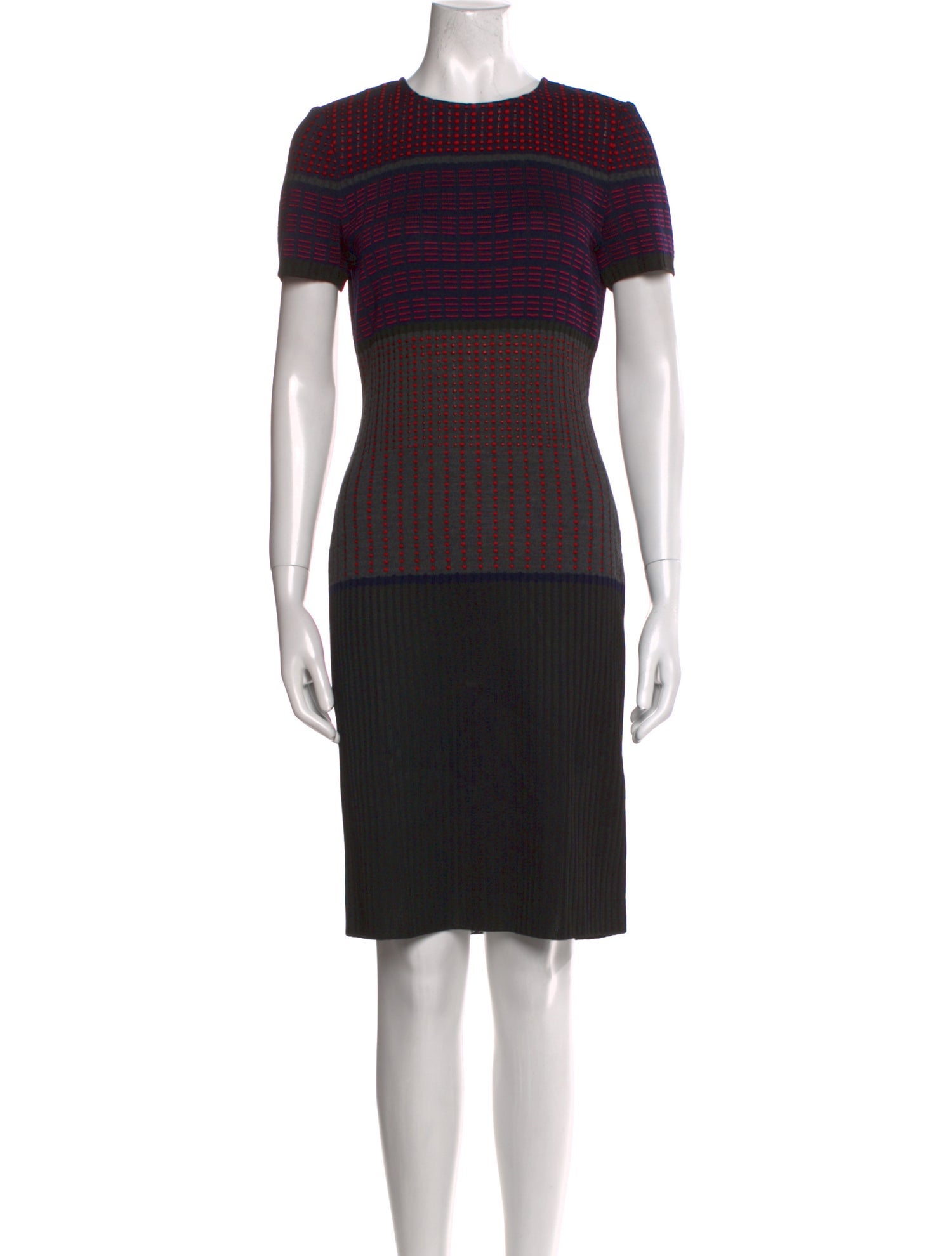 St. John Striped Knee-Length Dress