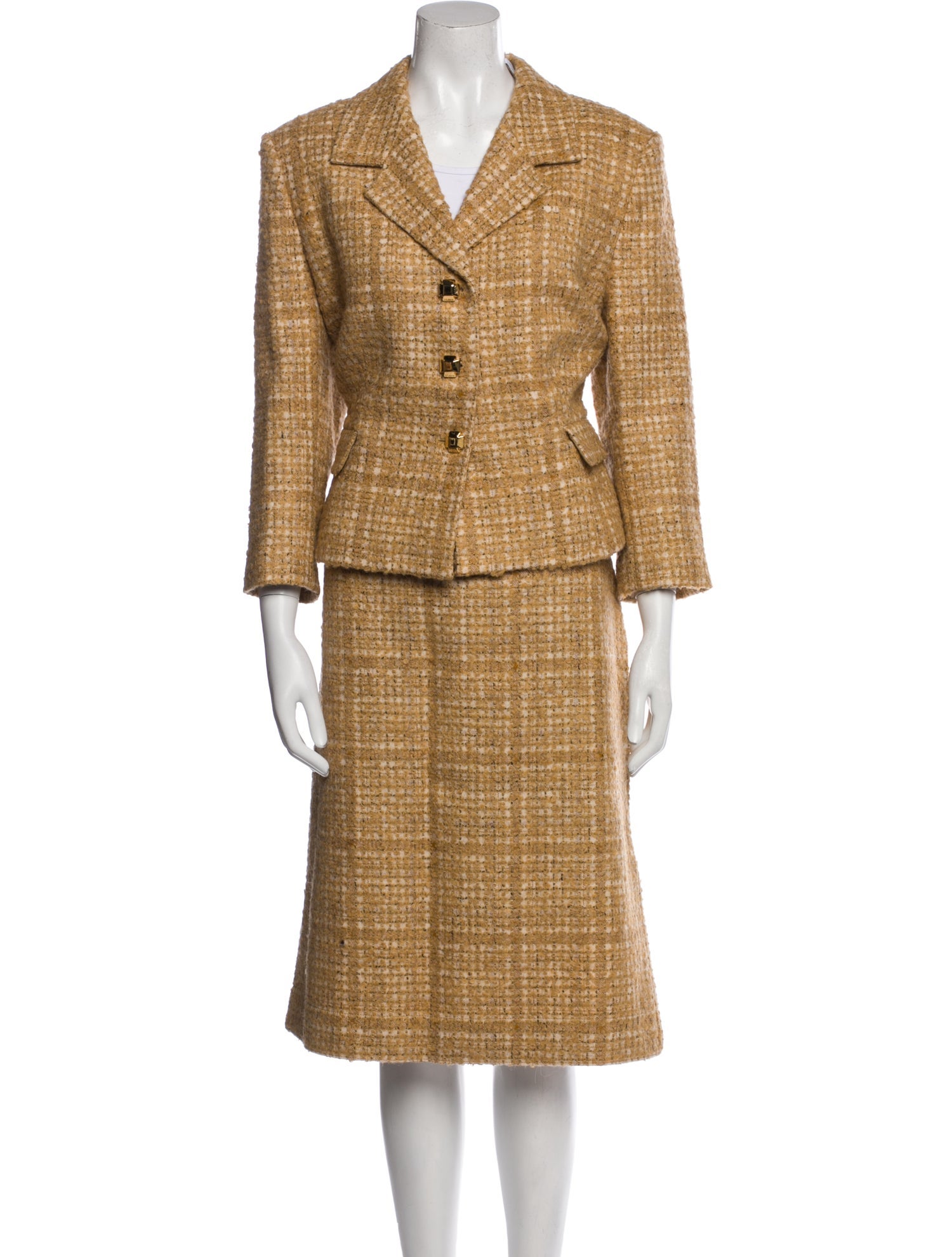 St. John Wool Printed Skirt Suit w/ Tags