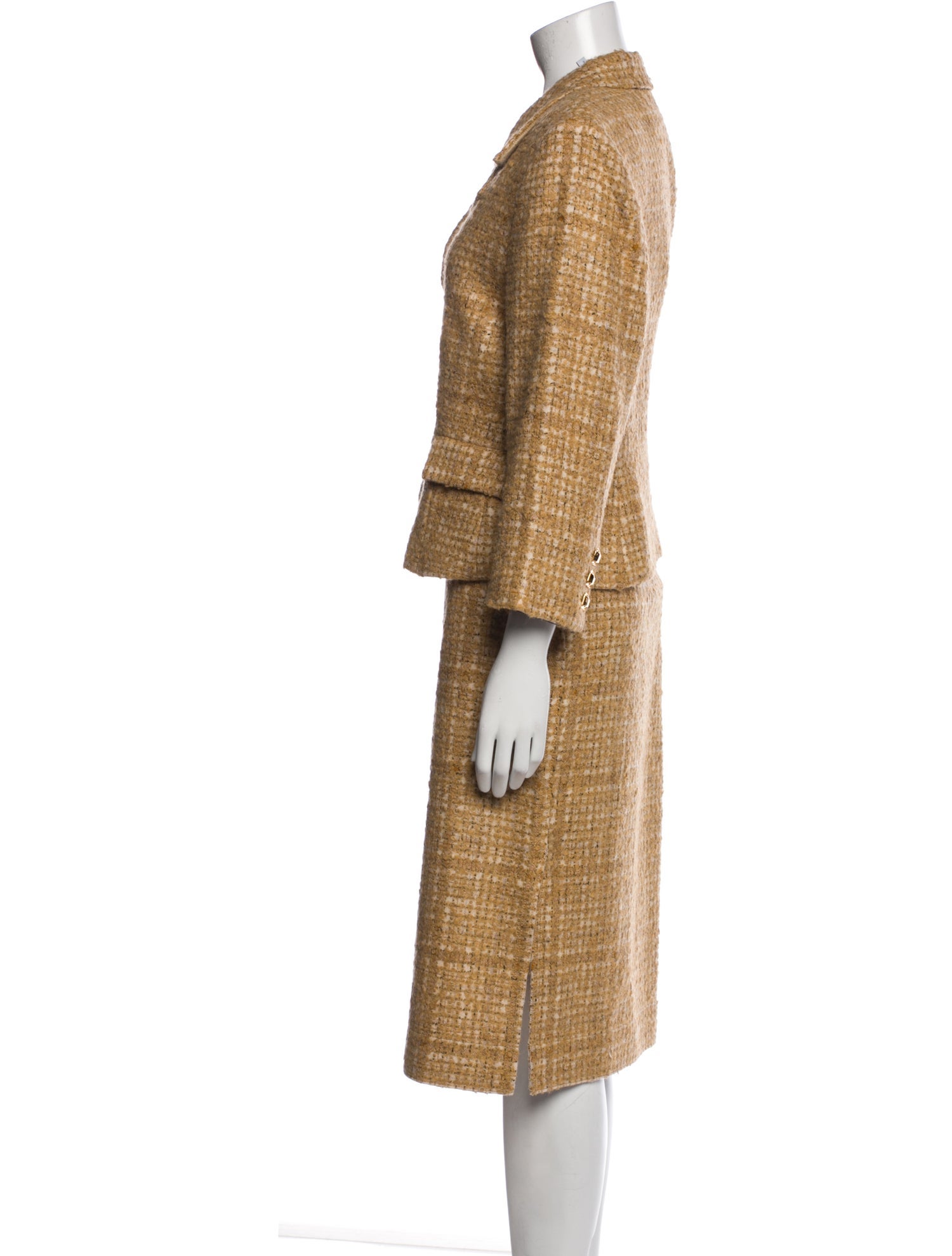 St. John Wool Printed Skirt Suit w/ Tags