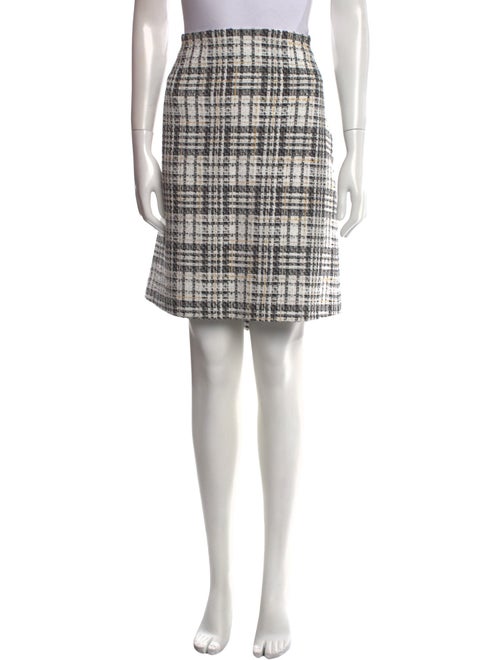 St. John Plaid Print Knee-Length Skirt