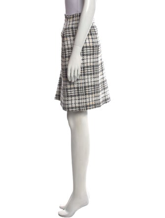 St. John Plaid Print Knee-Length Skirt