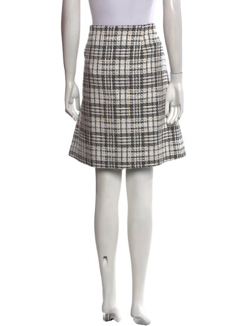 St. John Plaid Print Knee-Length Skirt