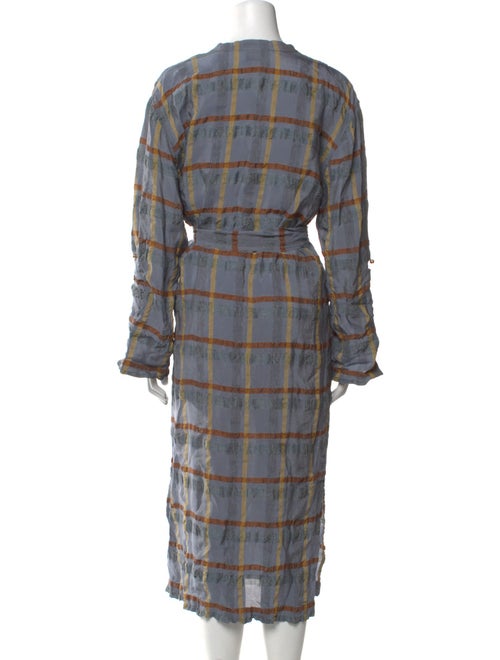 St. John Plaid Print Long Dress