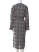 St. John Plaid Print Long Dress