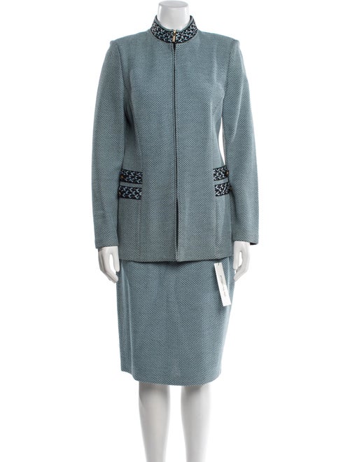 St. John Polka Dot Print Skirt Set