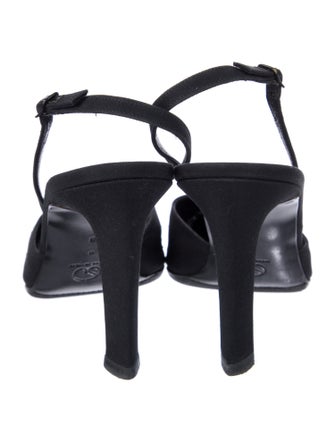 St. John Satin Mesh Accents Slingback Pumps