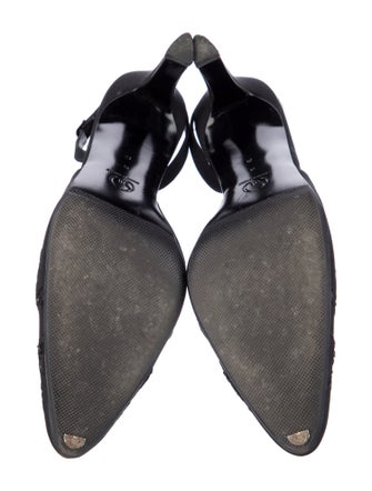 St. John Satin Mesh Accents Slingback Pumps