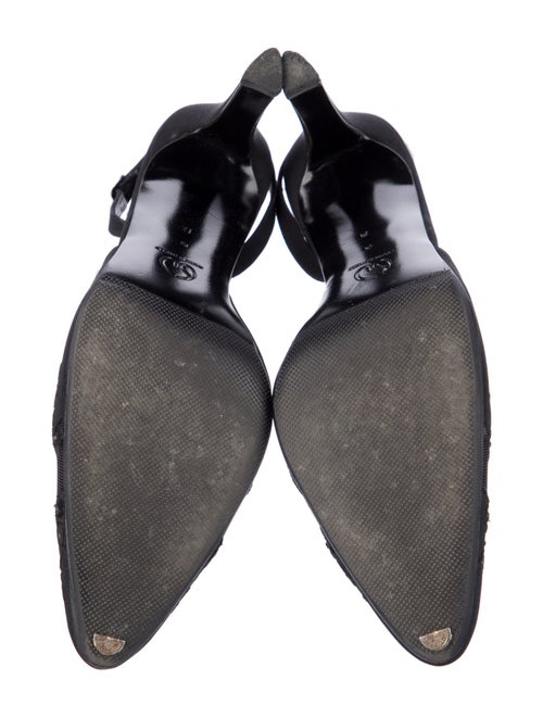 St. John Satin Mesh Accents Slingback Pumps