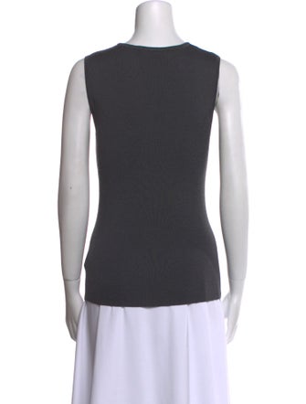 St. John Scoop Neck Sleeveless Top