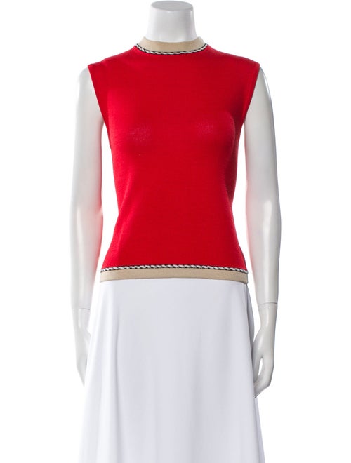 St. John Mock Neck Sleeveless Top