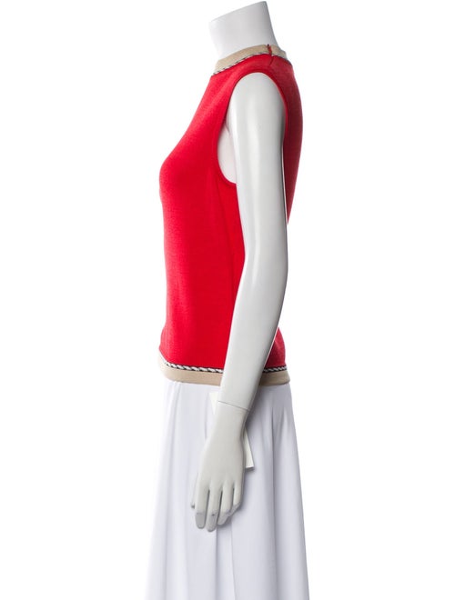 St. John Mock Neck Sleeveless Top