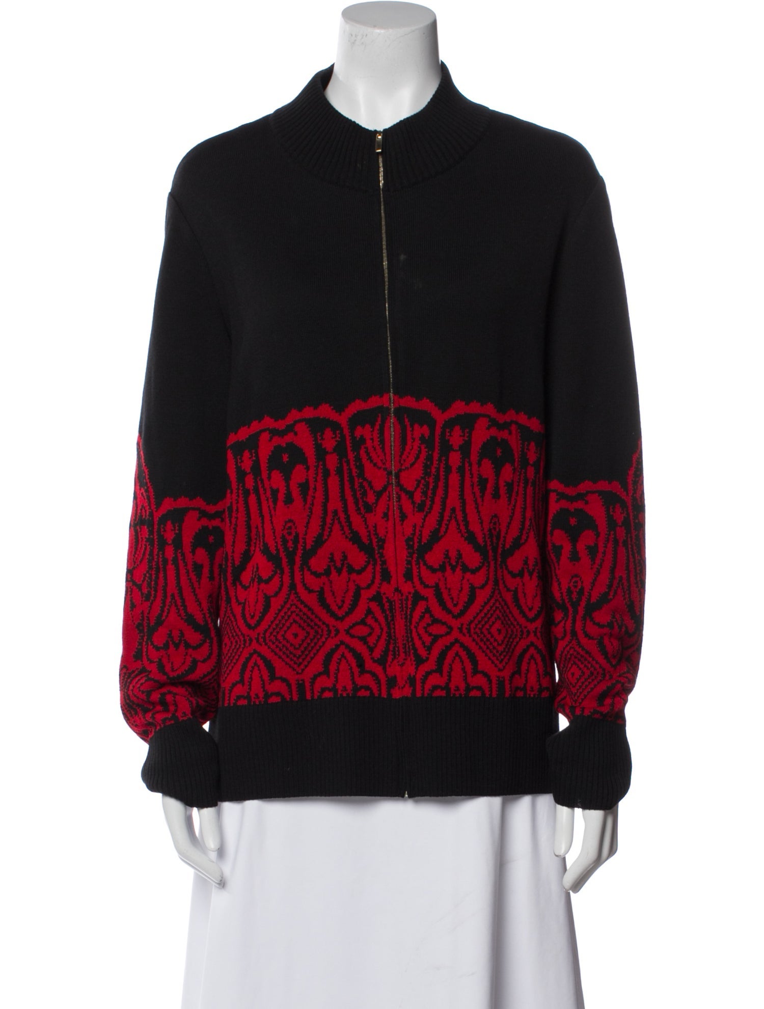 St. John Wool Printed Bomber Jacket