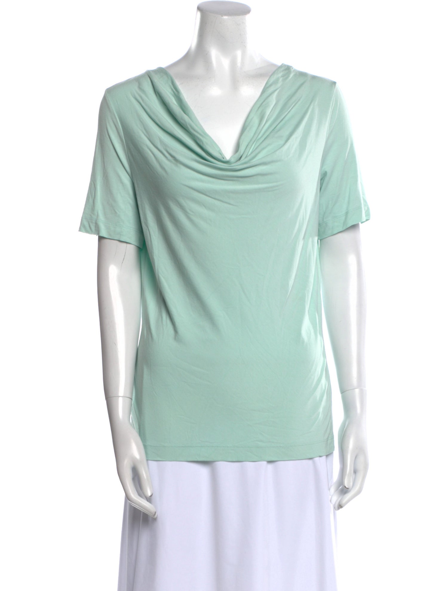 St. John Cowl Neck Short Sleeve T-Shirt