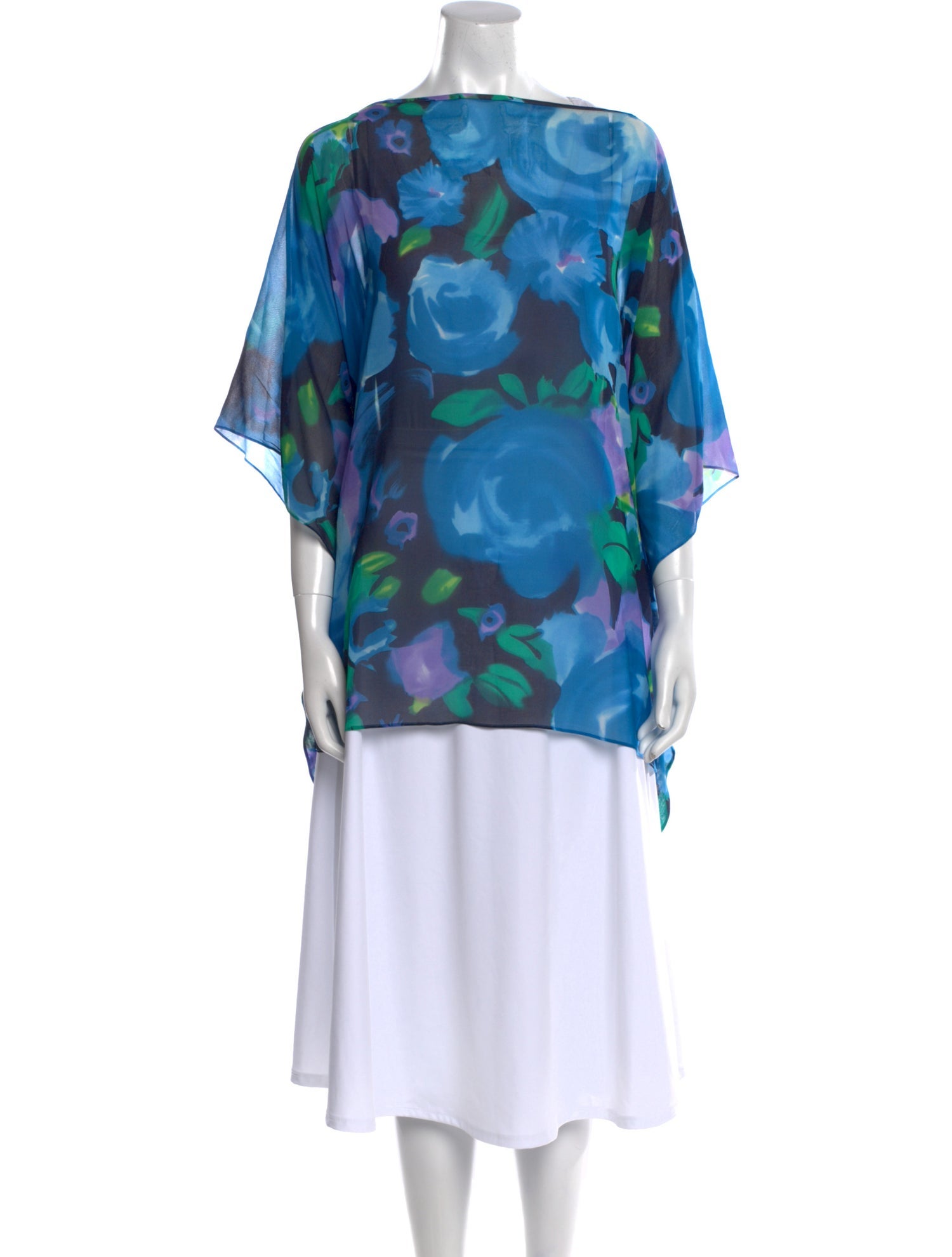 St. John Silk Floral Print Tunic
