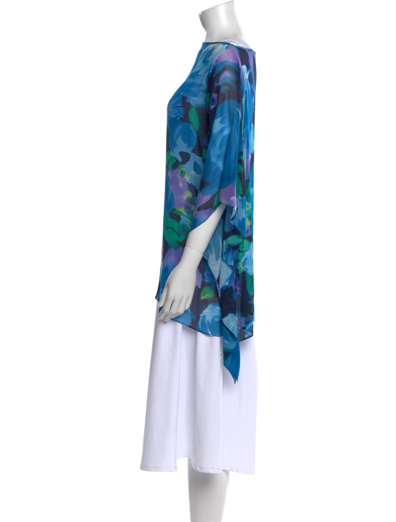 St. John Silk Floral Print Tunic