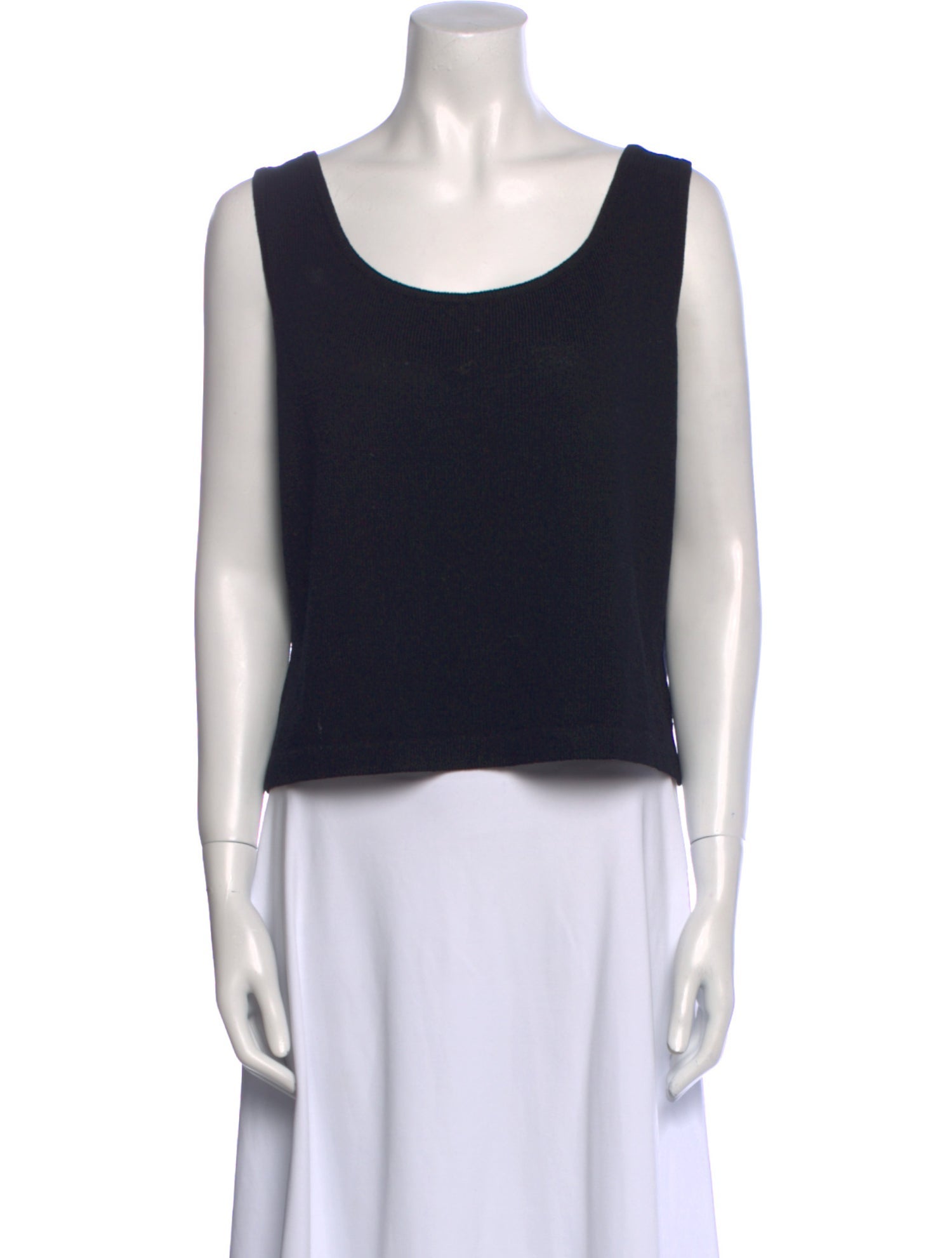 St. John Wool Scoop Neck Crop Top