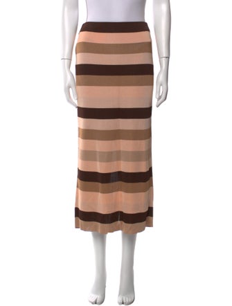 St. John Striped Midi Length Skirt