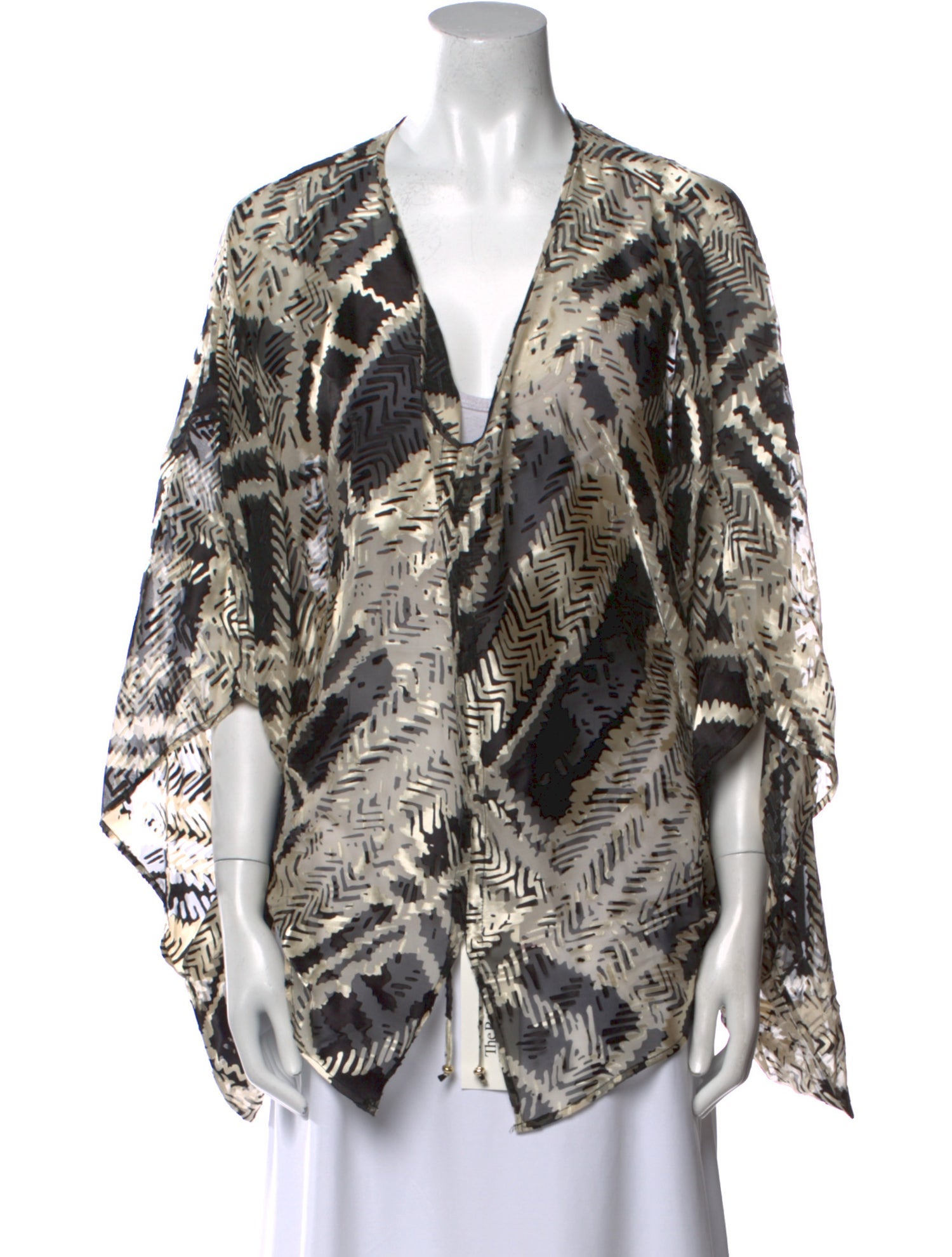 St. John Animal Print V-Neck Blouse