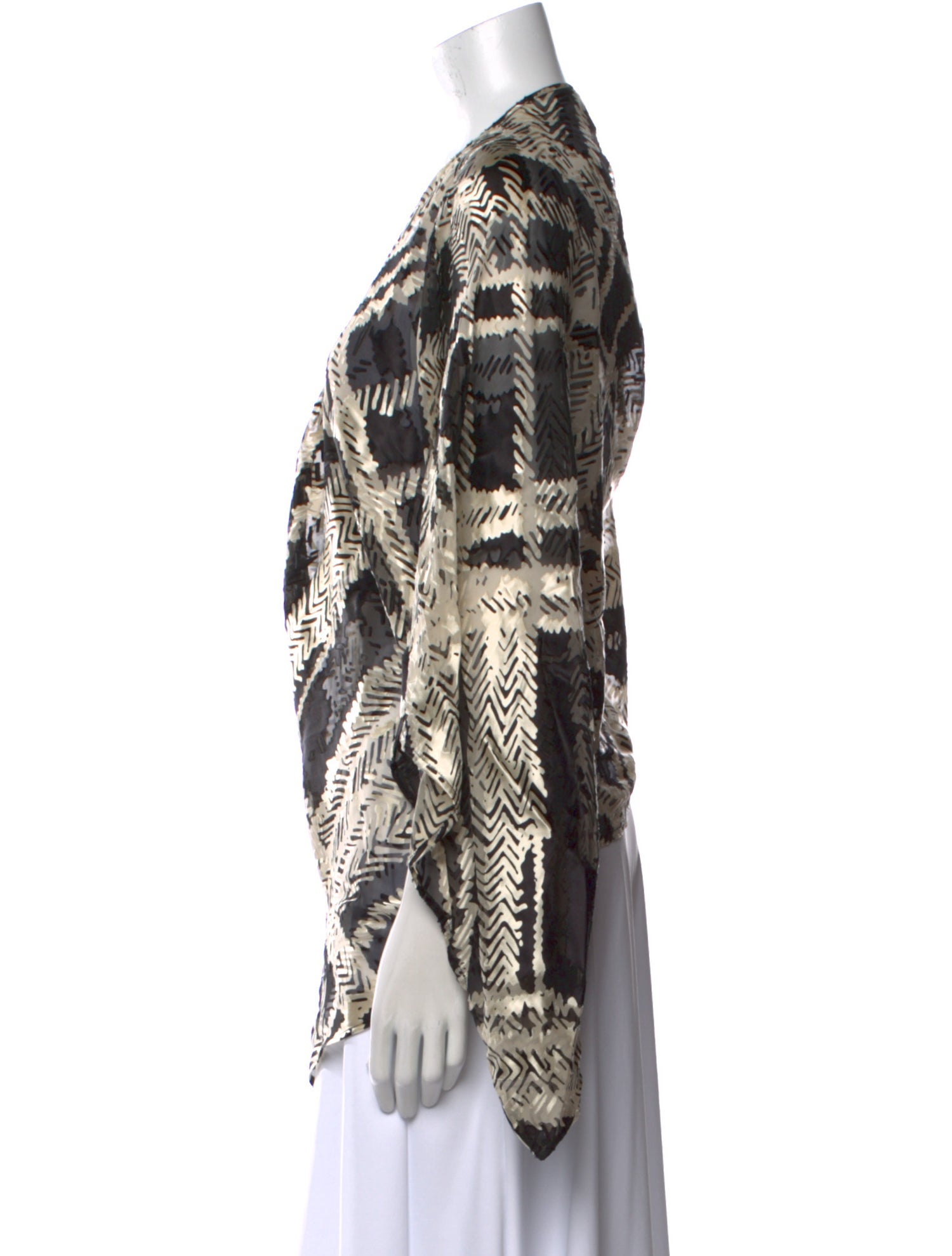 St. John Animal Print V-Neck Blouse