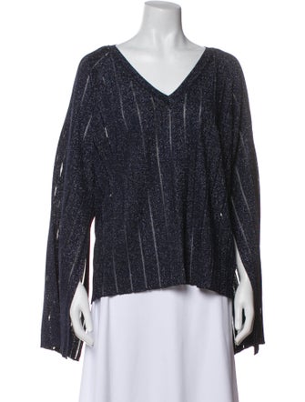 St. John Printed V-Neck Blouse