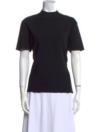 St. John Mock Neck Short Sleeve T-Shirt