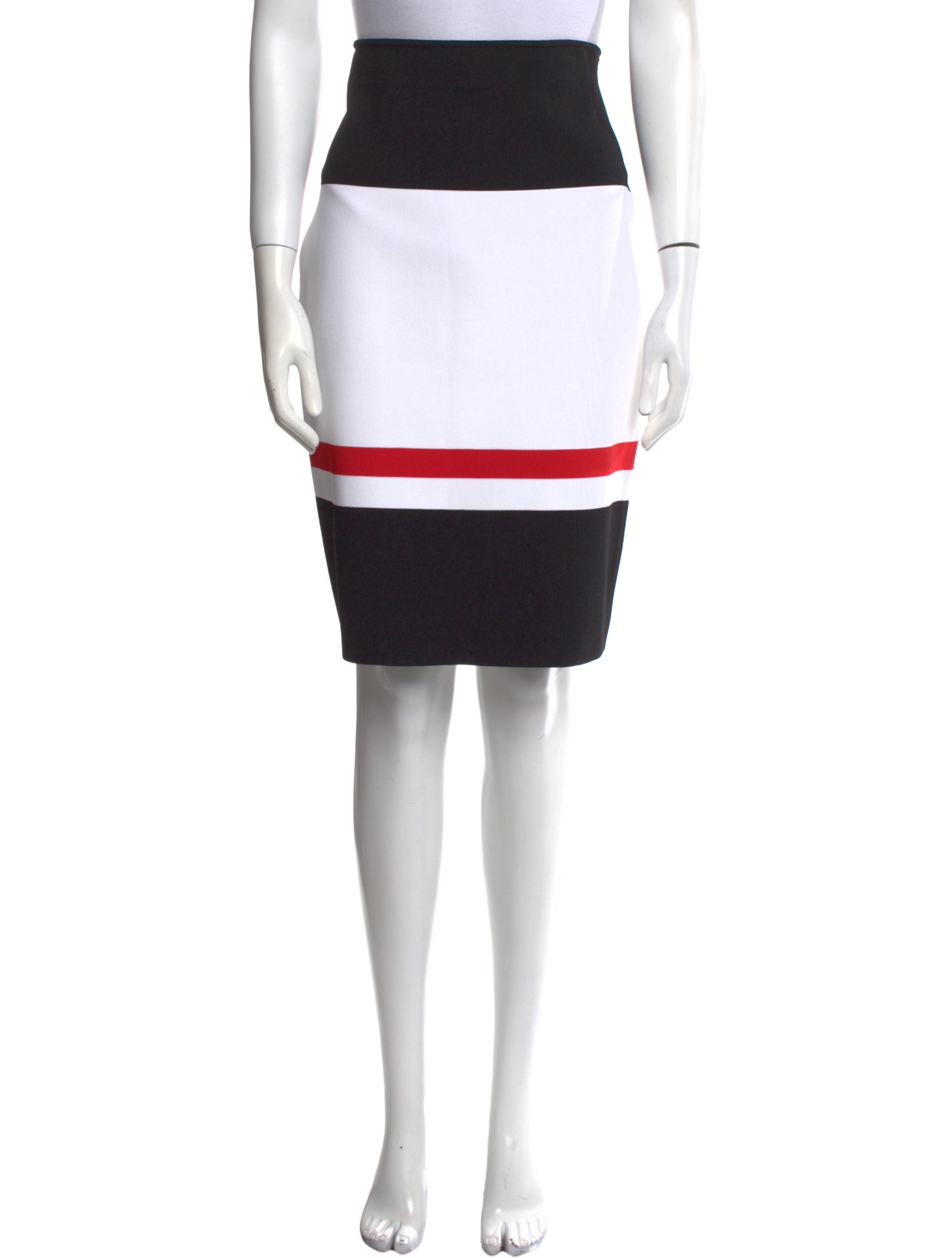 St. John Striped Knee-Length Skirt