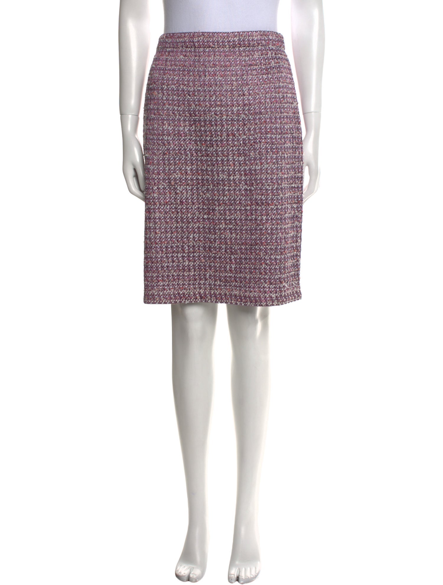 St. John Tweed Pattern Knee-Length Skirt w/ Tags