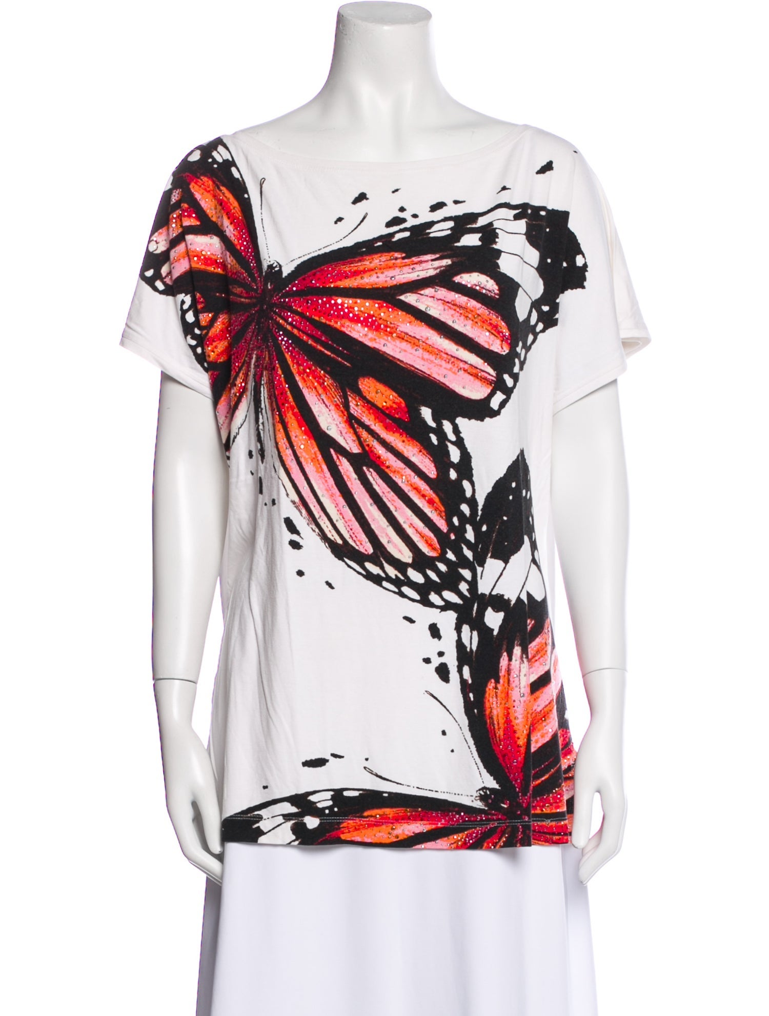 St. John Printed Cowl Neck Top