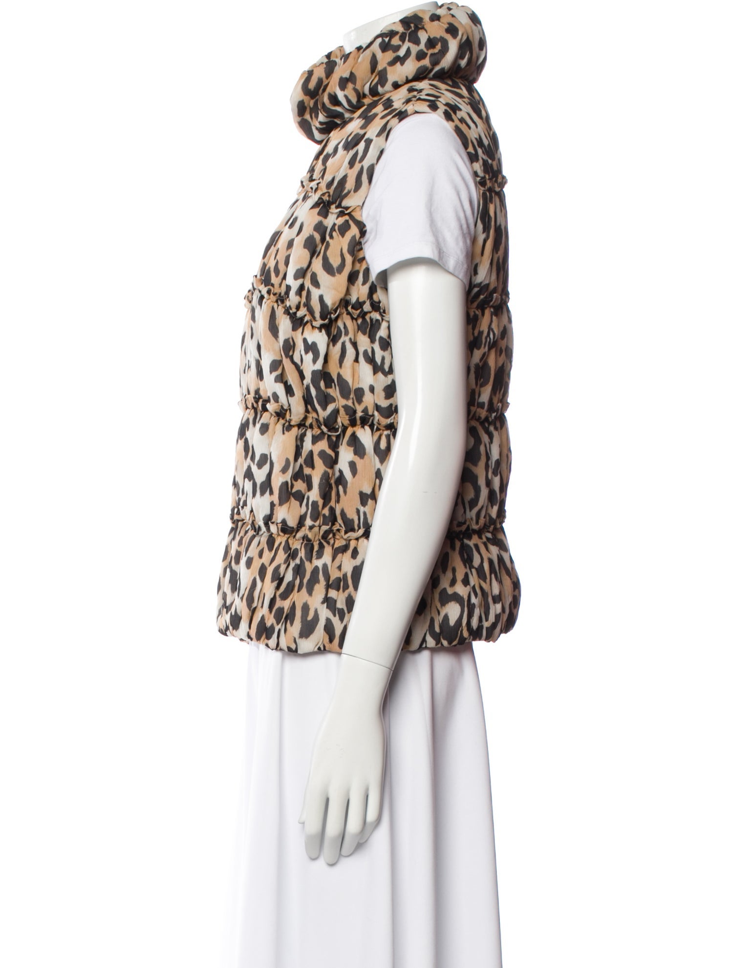 St. John Silk Animal Print Vest