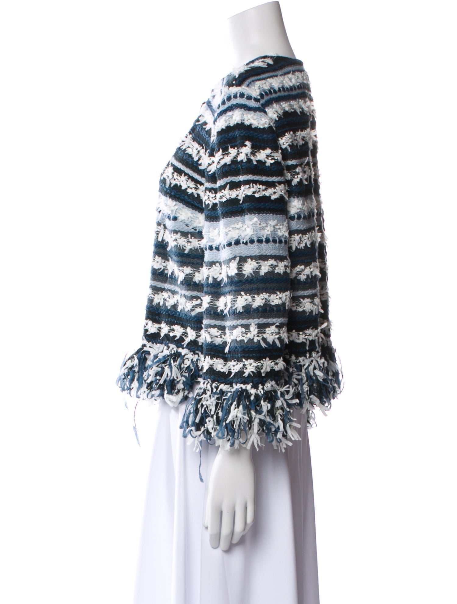 St. John Lace Pattern Crew Neck Blouse