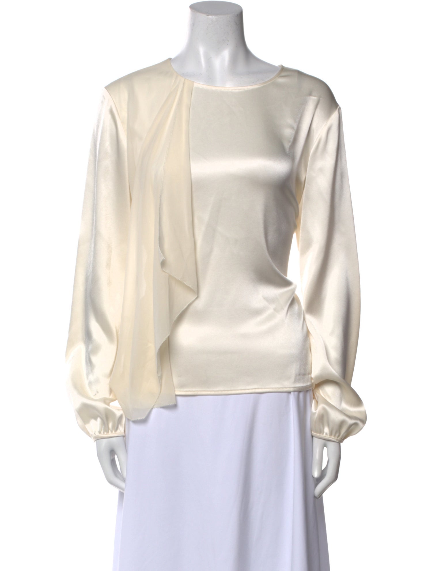 St. John Bateau Neckline Long Sleeve Blouse