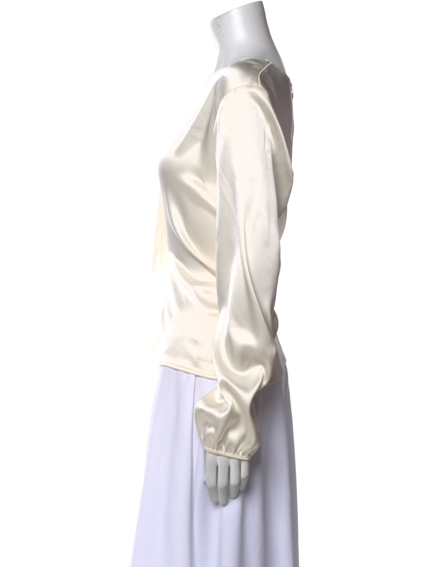 St. John Bateau Neckline Long Sleeve Blouse